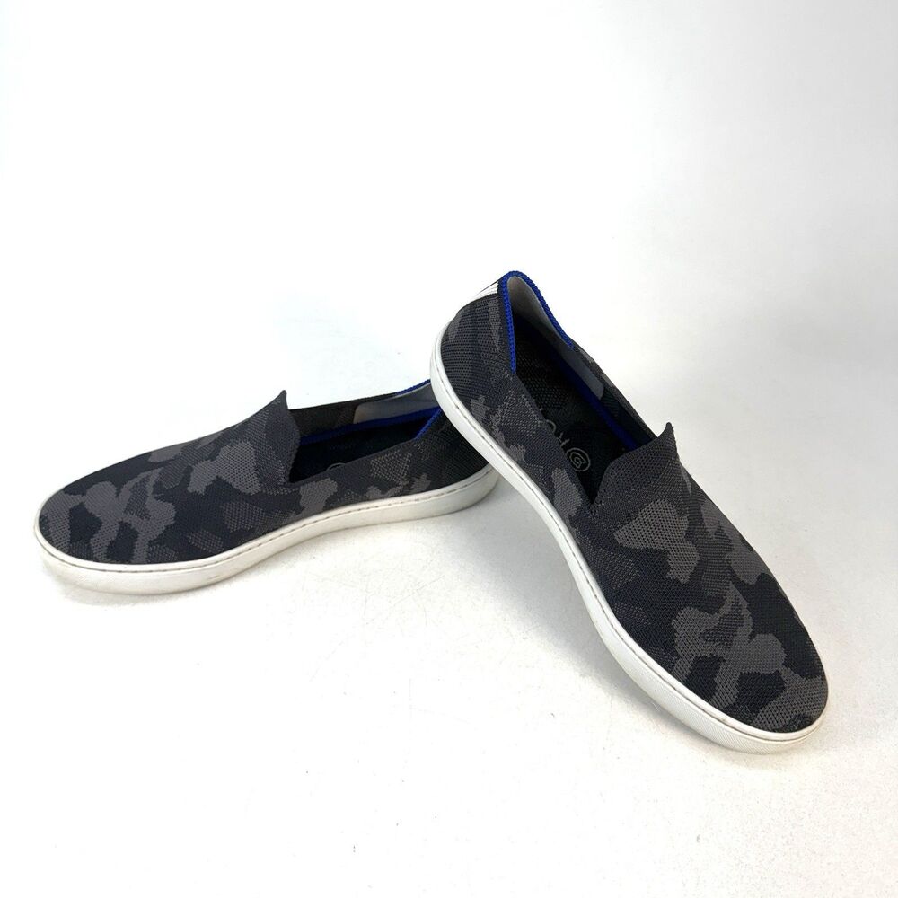 Rothy's Womens The Original Slip On Sneaker Grey Camo Camouflage Sneakers Size 9